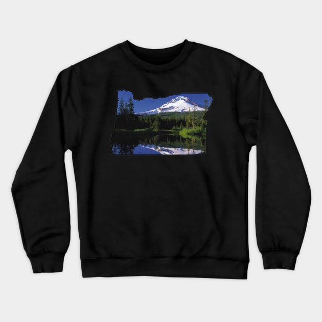 Oregon State Outline (Mount Hood) Crewneck Sweatshirt by gorff